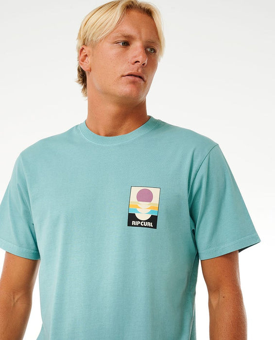 Rip Curl Surf Revivial Peaking Tee-Dusty Blue