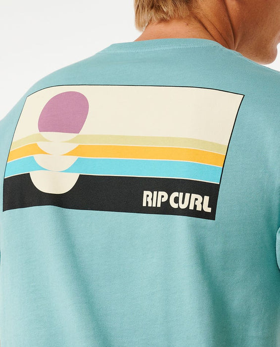 Rip Curl Surf Revivial Peaking Tee-Dusty Blue