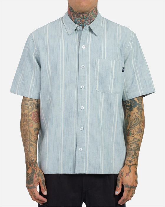 Lost Pastoral Woven Shirt-Blue