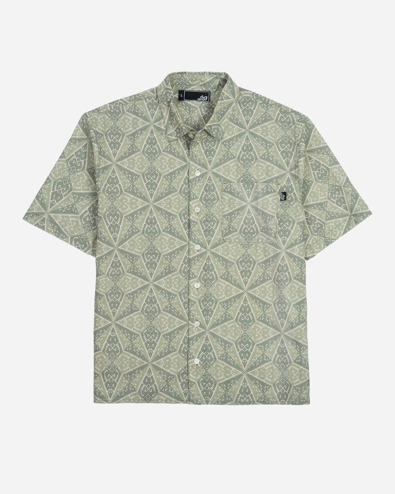 Lost Adorned Woven Shirt-Oil Green