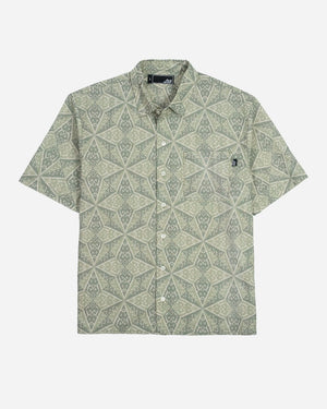 Lost Adorned Woven Shirt-Oil Green