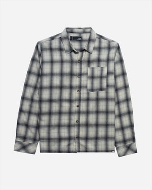 Lost Rowdy Woven Plaid L/S Shirt-Oatmeal