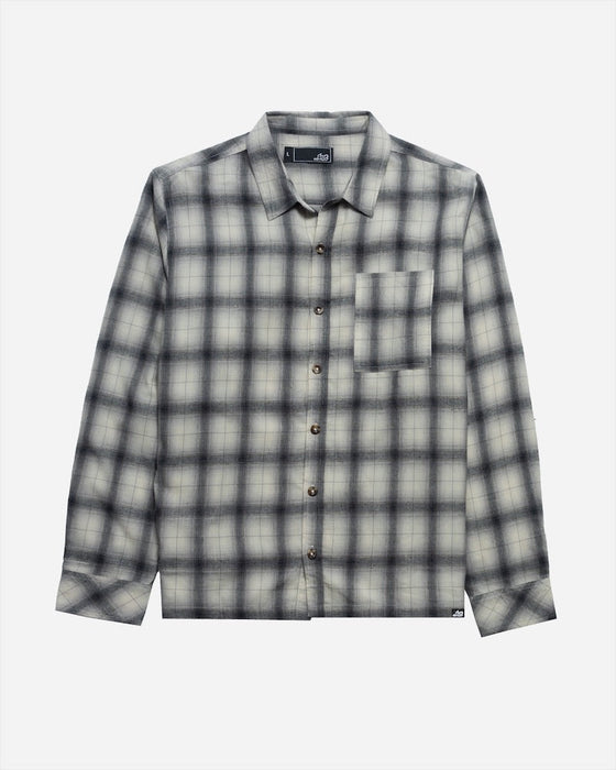Lost Rowdy Woven Plaid L/S Shirt-Oatmeal