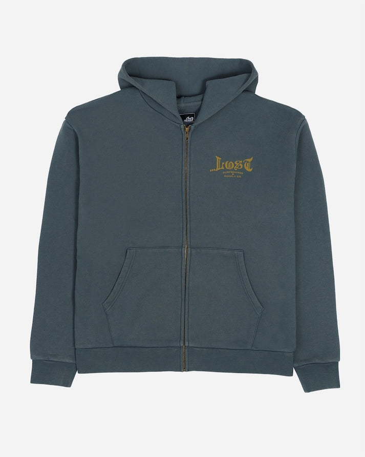 Lost Enigma Zip Hooded Sweatshirt-Slate Blue