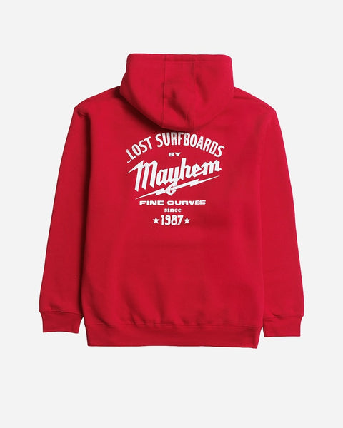 Lost Builders By Mayhem Hooded Sweatshirt-Red — REAL Watersports