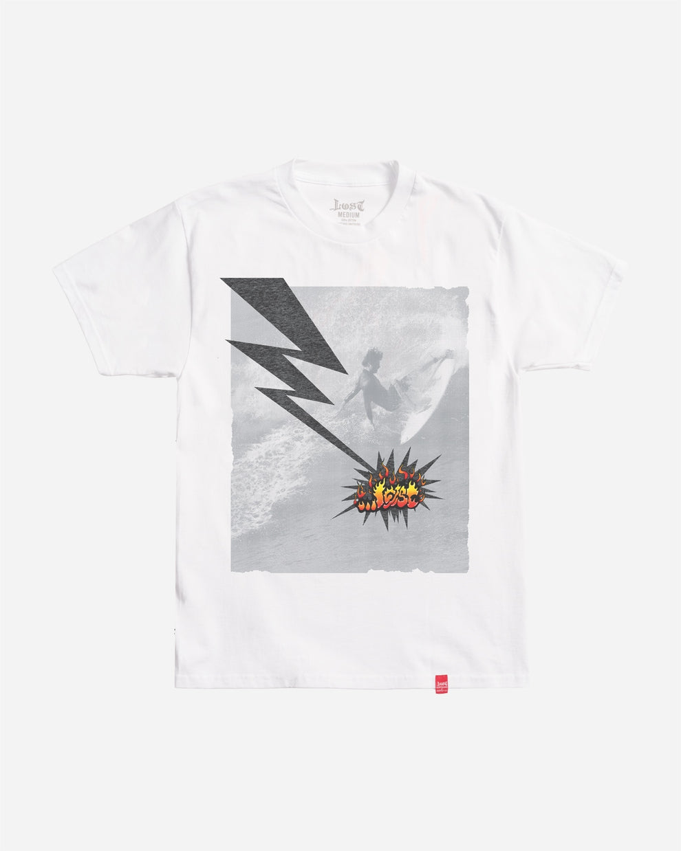 Lost Snap Tee-White Enzyme