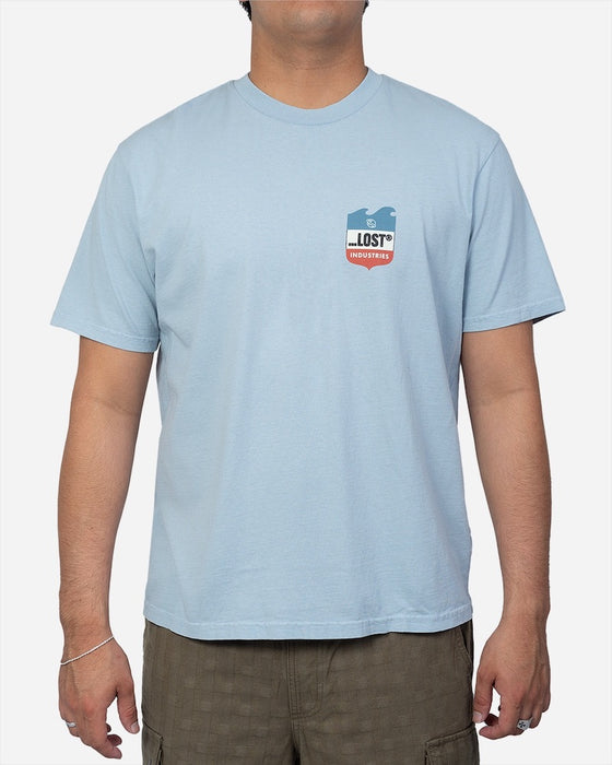 Lost Emblem Boxy Tee-Blue Mist