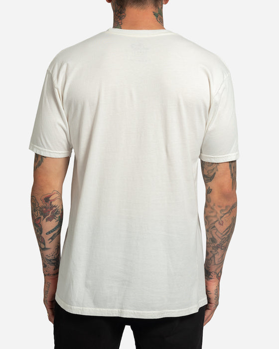 Lost Mayhem Bolts Vintage Dye Tee-Ivory