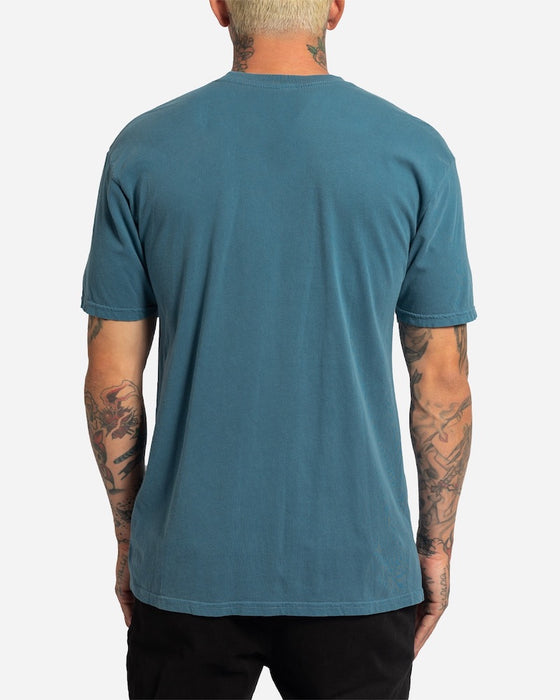 Lost Mayhem Bolts Vintage Dye Tee-Provincial Blue