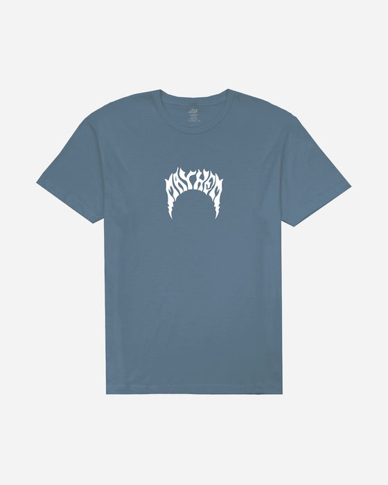 Lost Mayhem Bolts Vintage Dye Tee-Provincial Blue