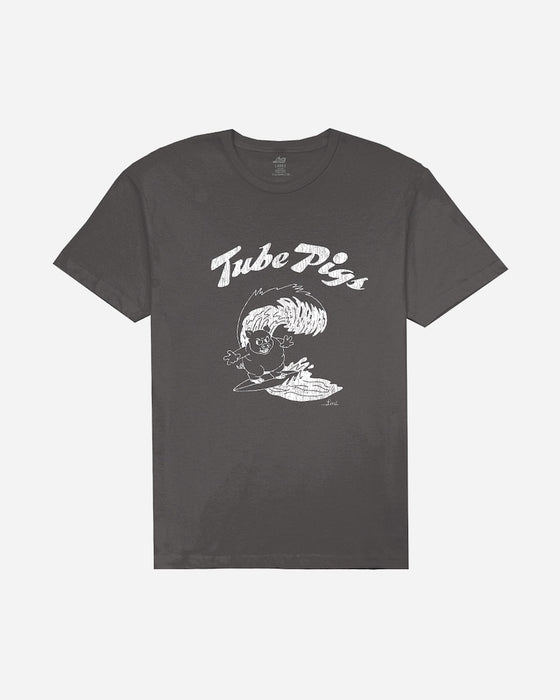 Lost Tube Pig Vintage Dye Tee-Vintage Black