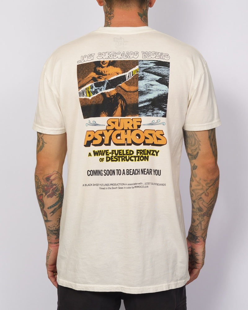 Lost Surf Psychosis Vintage Dye Tee-Vintage White