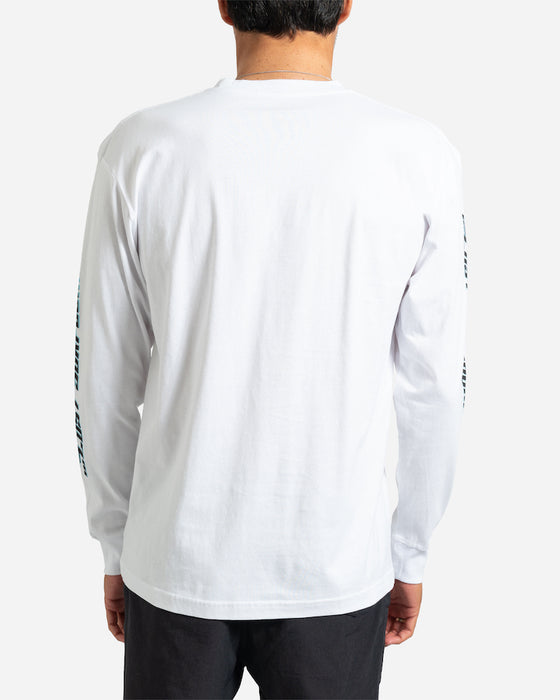 Lost Team Lost  L/S Tee-White/Cyan