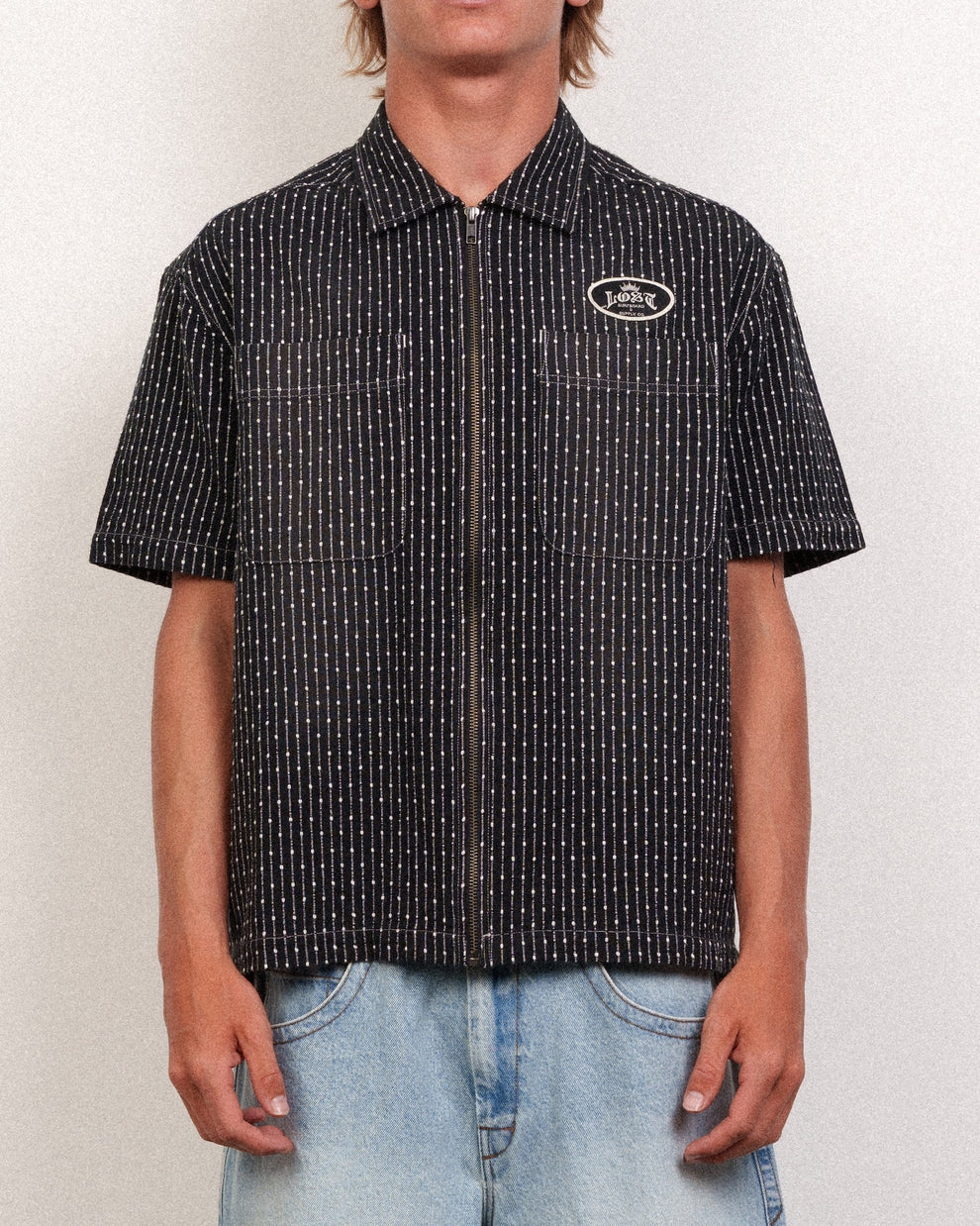 Lost Gassed Woven L/S Shirt-Black/Natural