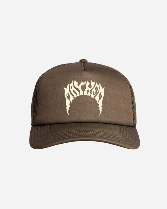 Lost Lightning Mayhem Trucker Hat-Dark Military Green