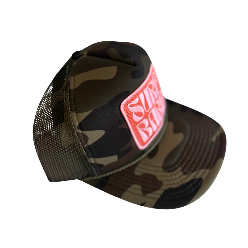Local Beach Surf Babe Trucker Hat-Camo