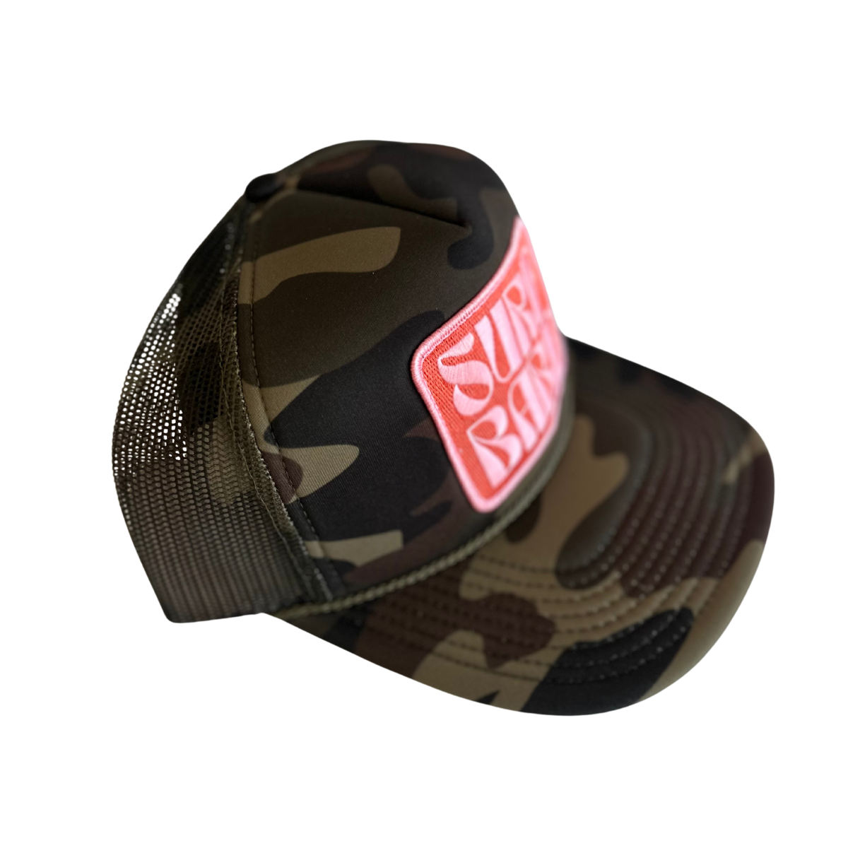 Local Beach Surf Babe Trucker Hat-Camo