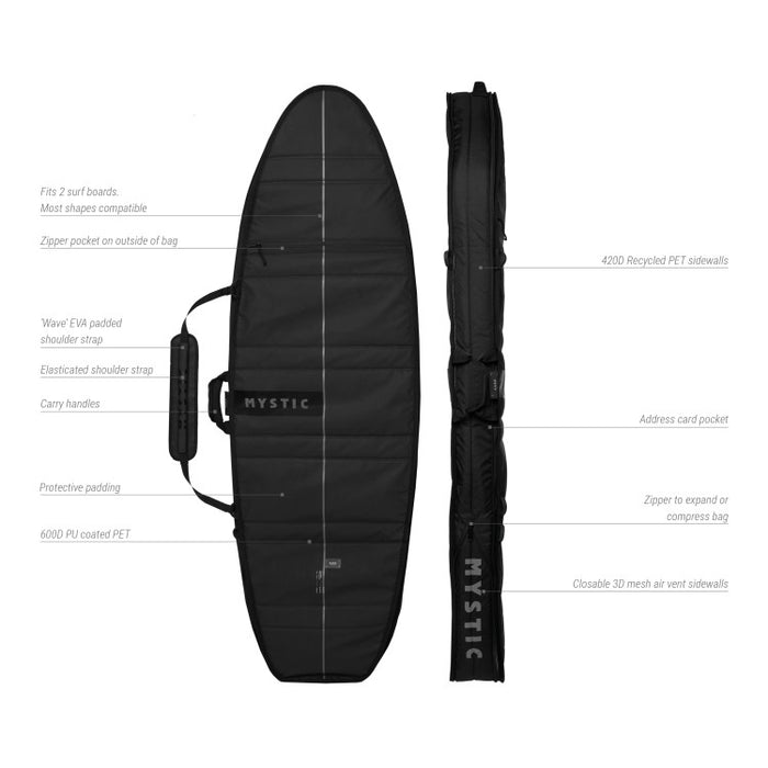 Mystic Saga Surfboard Travel Boardbag-Black