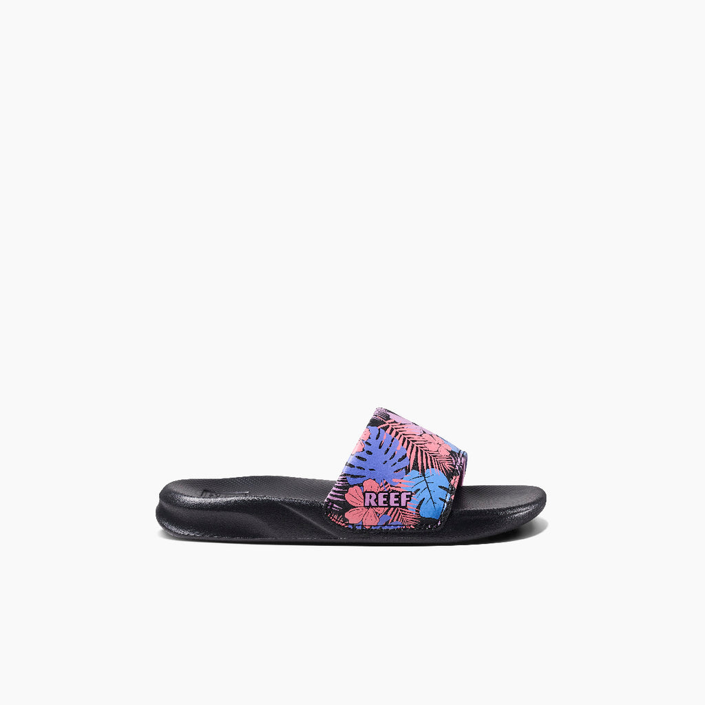 REEF Kids One Slide Sandal-Purple Fronds