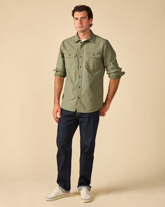 Outerknown The Utilitarian L/S Shirt-Olive Drab