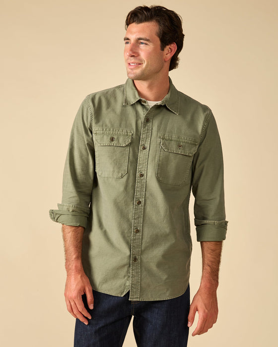 Outerknown The Utilitarian L/S Shirt-Olive Drab