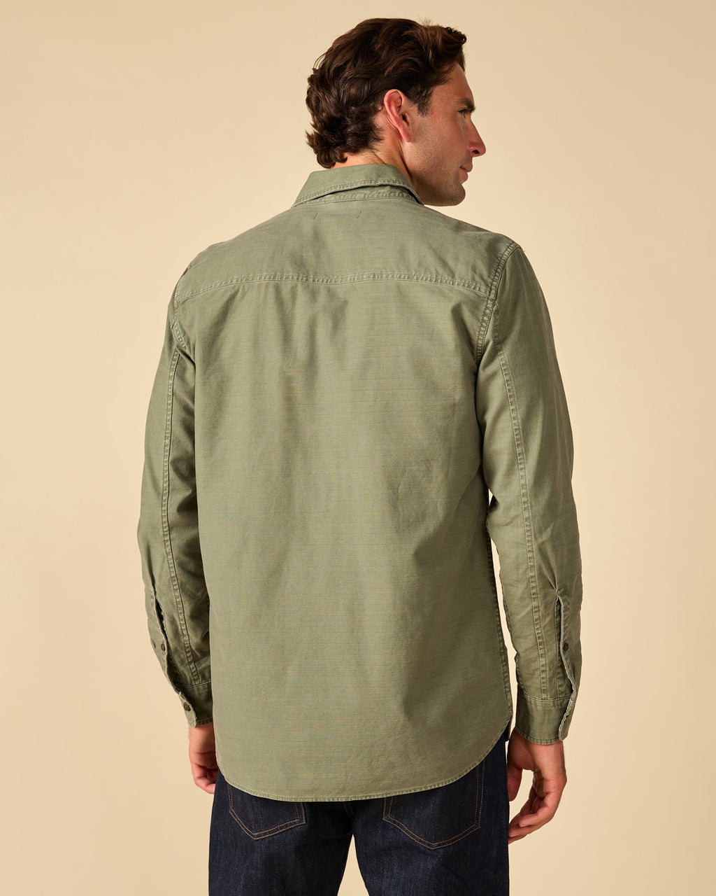 Outerknown The Utilitarian L/S Shirt-Olive Drab