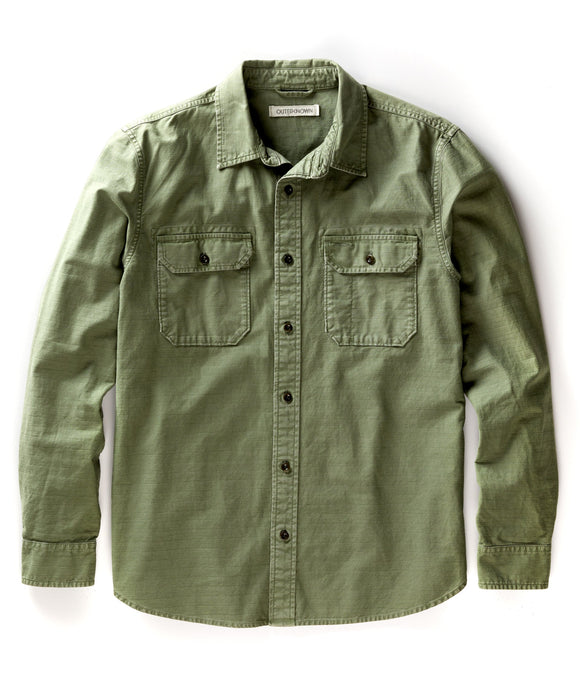 Outerknown The Utilitarian L/S Shirt-Olive Drab