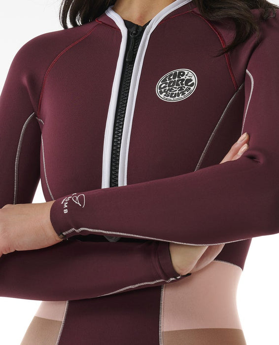 Rip Curl G Bomb Hi Cut L/S Springsuit-Plum