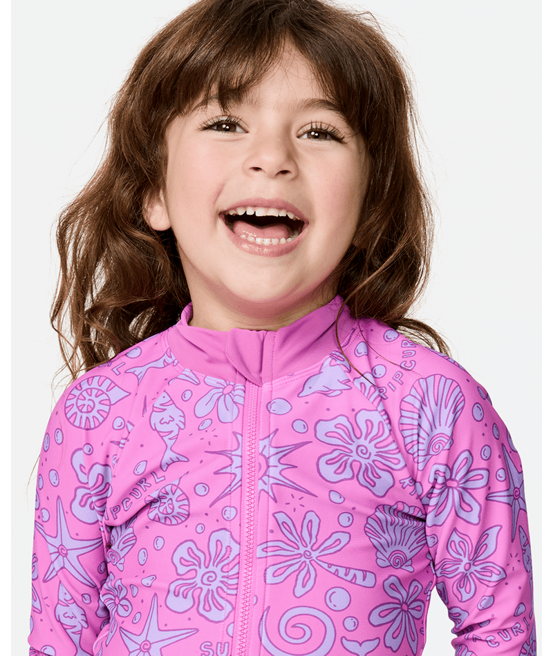 Rip Curl Toddler Sunshine Club L/S One Piece-Wild Berry
