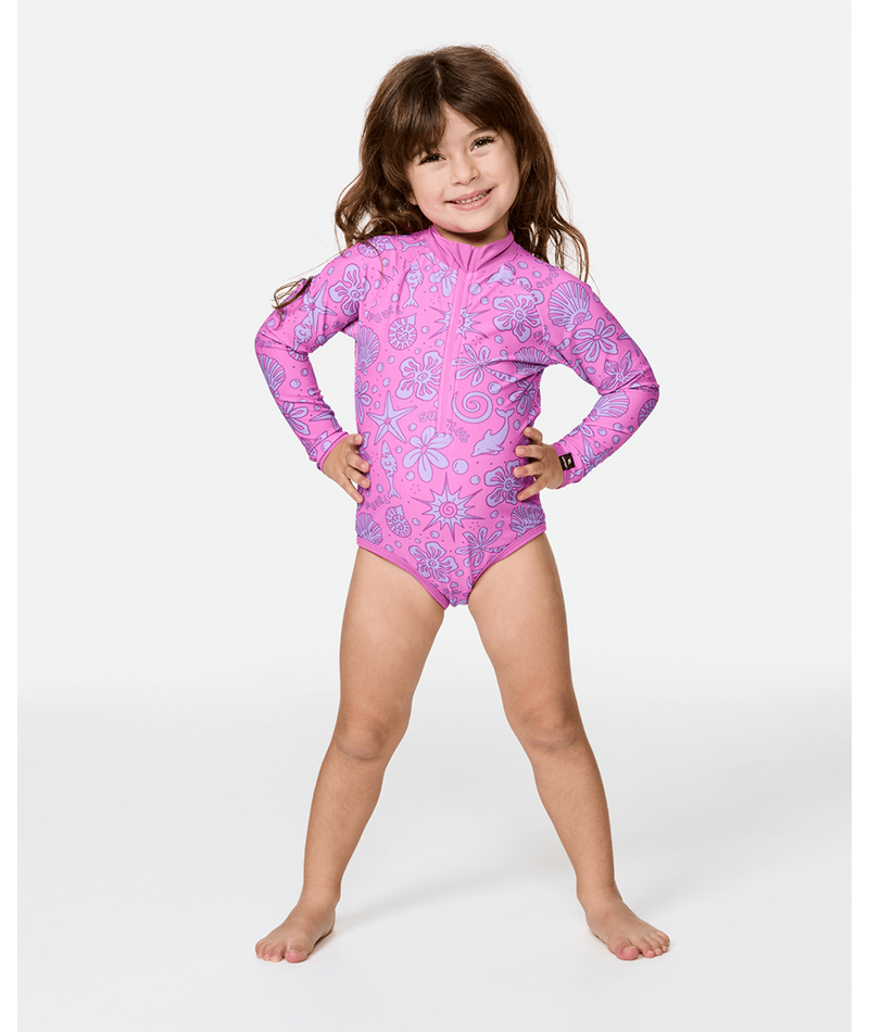 Rip Curl Toddler Sunshine Club L/S One Piece-Wild Berry