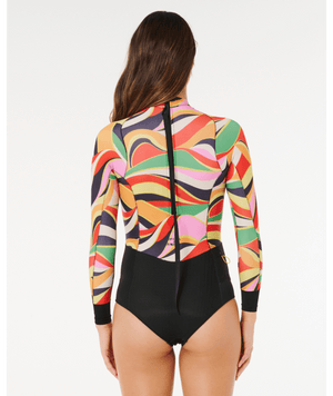 Rip Curl G-Bomb Tropical BZ L/S Springsuit-Neon Waves— Alternate View