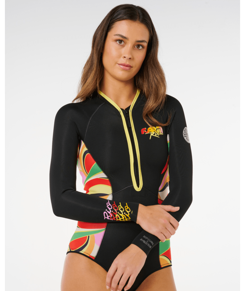 Rip Curl G-Bomb 1.5 FZ L/S Springsuit-Neon Waves