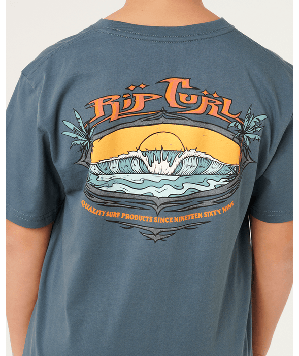 Rip Curl Boys' Hazed And Tube Tee-Pine Night