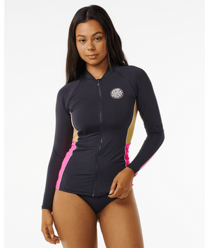 Rip Curl Hibiscus Heat Splice L/S One Piece-Washed Black