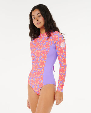 Rip Curl Neon Isles L/S One Piece-Purple