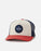Rip Curl Routine Curve Trucker Hat-White/Navy/Red