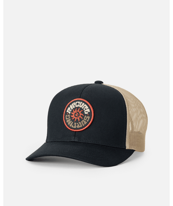 Rip Curl Custom Curve Trucker Hat-Black/Khaki