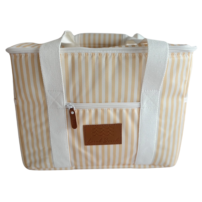 Local Beach Packable Canvas Stripe Cooler-Golden Haze