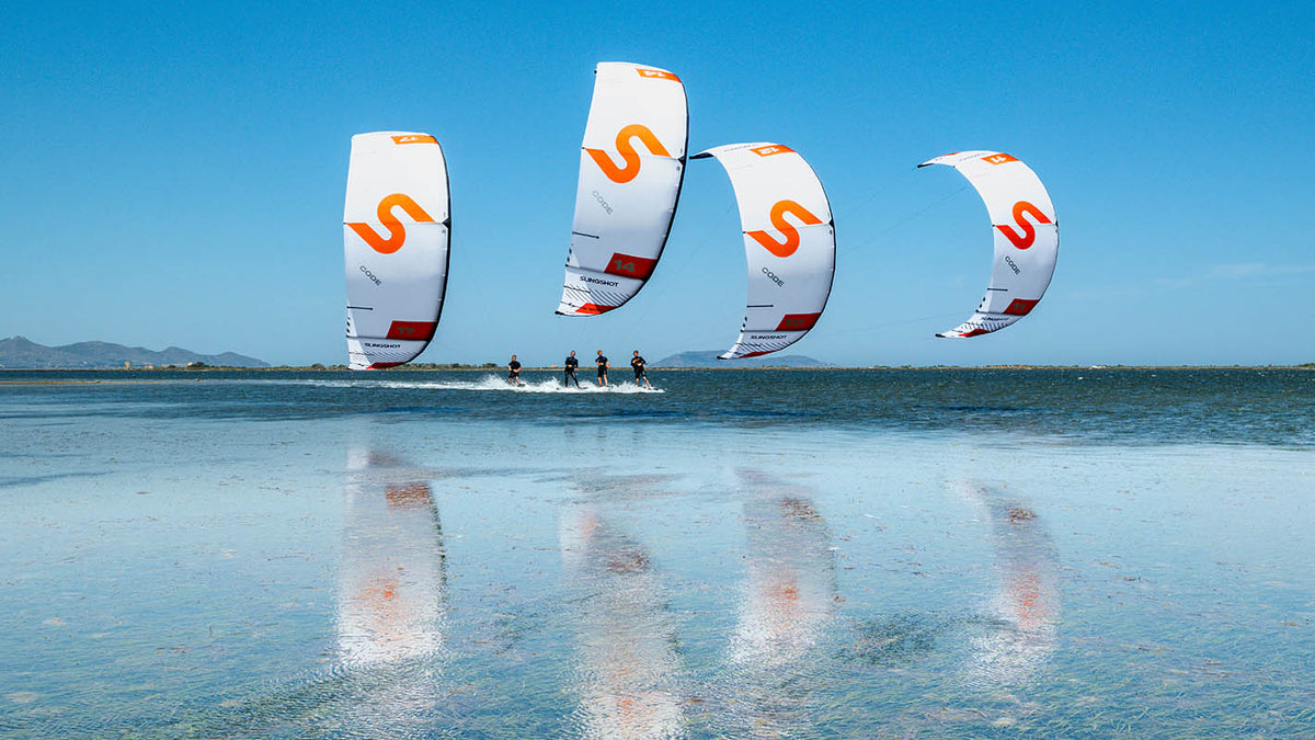 Slingshot Code V3 Kite - group riding in light wind