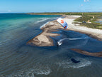 Slingshot Code V3 Kite - aerial view over a sandbar