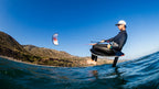 Slingshot UFO V4 Kite - foil rider seated on the board