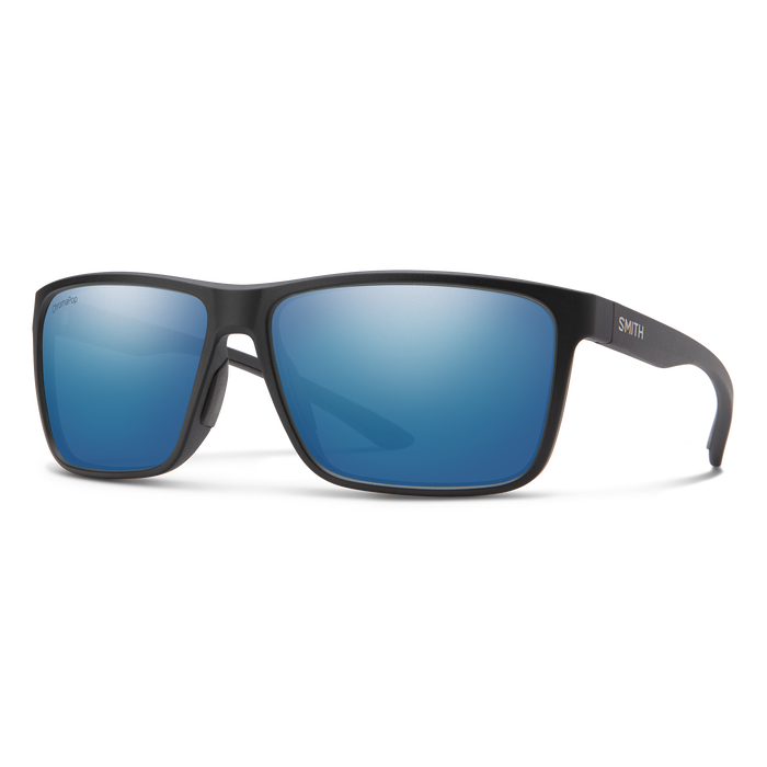 Smith Riptide Sunglasses-Matte Black/CP Gls Polar Blue Mirror