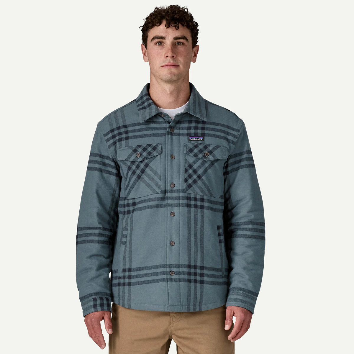 Patagonia LW Insulated Fjord Flannel L/S Shirt-Defend: Plume Grey