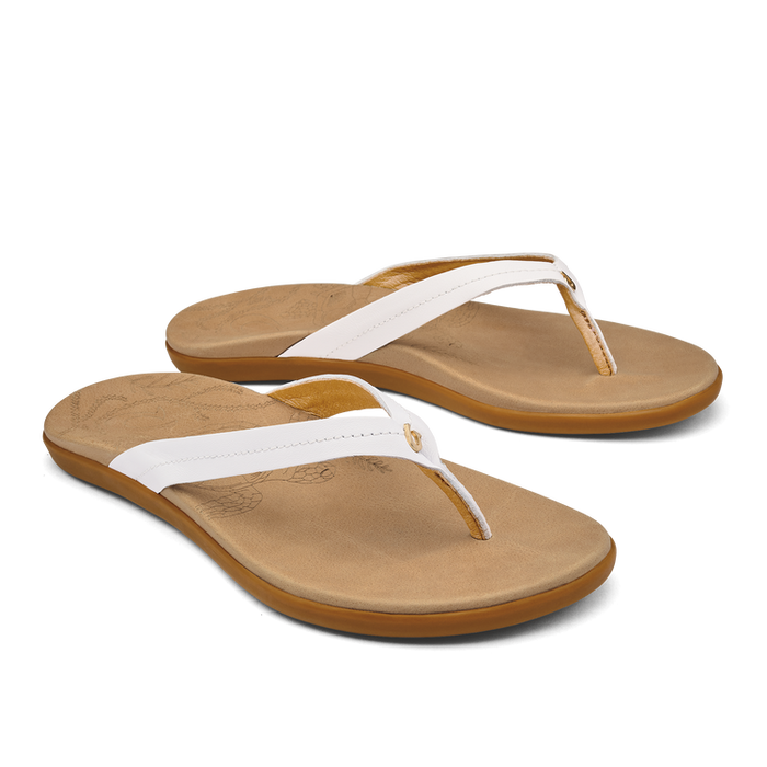 Olukai Honu Sandal-Bright White/Golden Sand