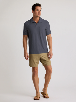 Free Fly Bamboo Slub Polo II Shirt-Storm Cloud