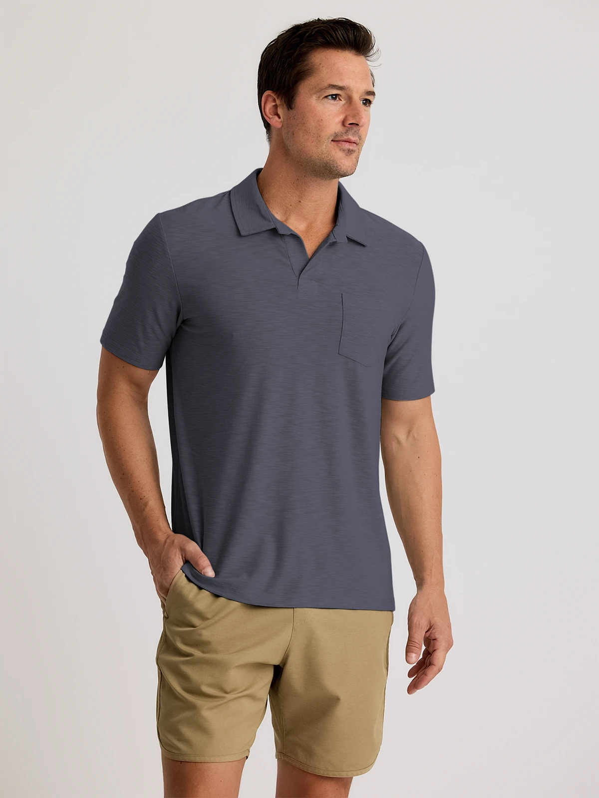 Free Fly Bamboo Slub Polo II Shirt-Storm Cloud