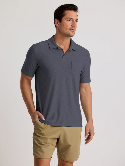 Free Fly Bamboo Slub Polo II Shirt-Storm Cloud