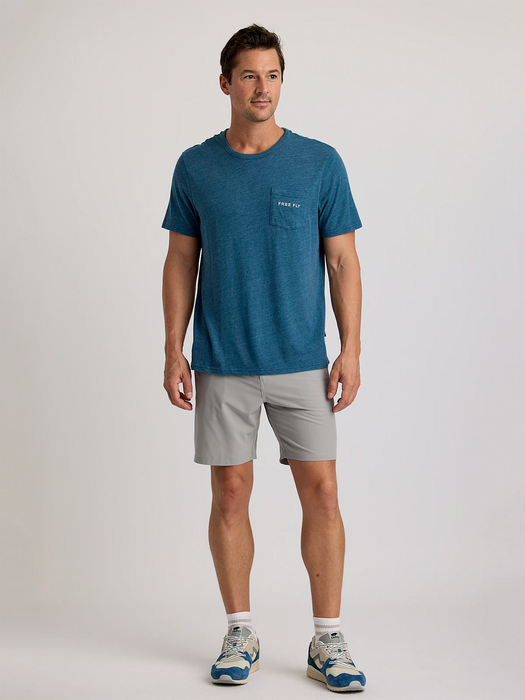 Free Fly Salt and Sun Pocket Tee-Heather Legion Blue