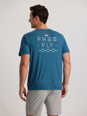 Free Fly Salt and Sun Pocket Tee-Heather Legion Blue
