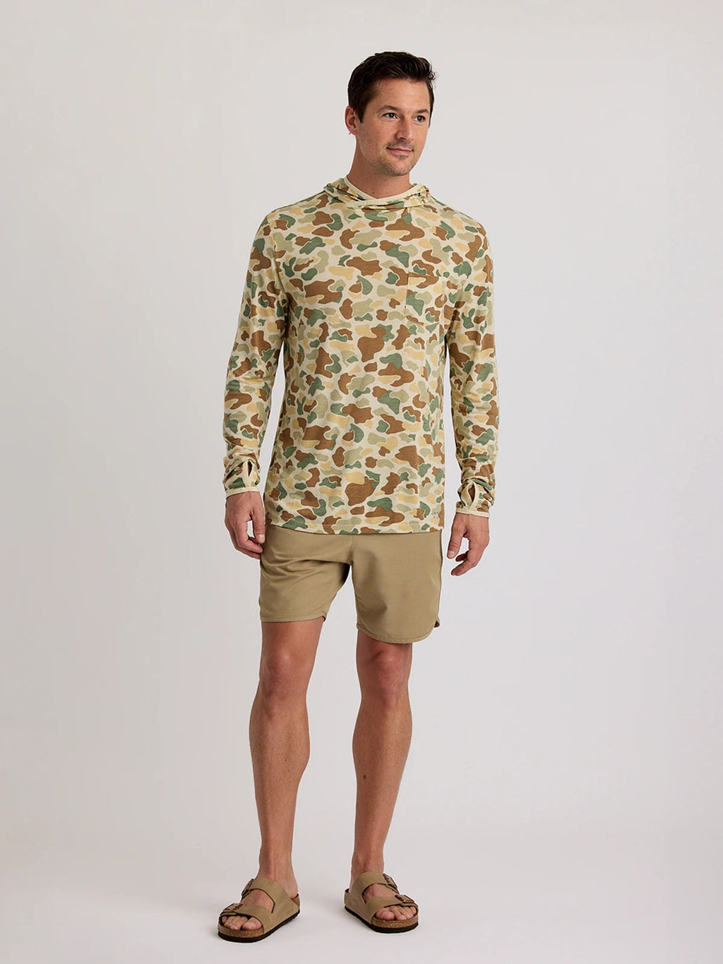 Free Fly Bamboo Lightweight Hooded Sun Shirt-Vintage Camo